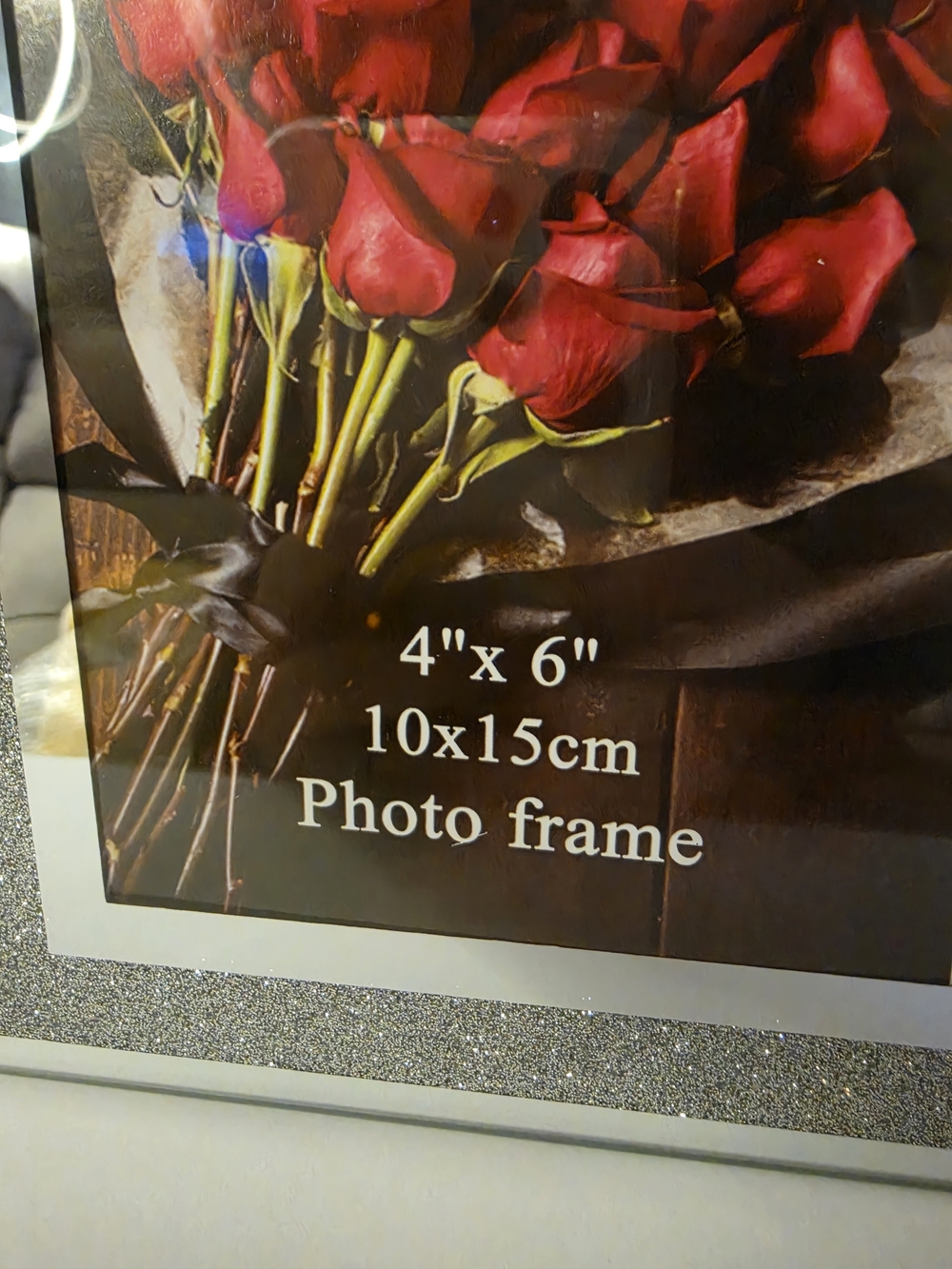 NEW Glam Silver Sparkle Mirrored Size 4"x6" Picture Frames (Set of 4) - Picture 3 of 9